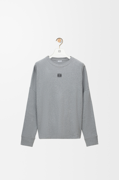 LOEWE Oversized fit long sleeve T-shirt in cotton Grey Melange