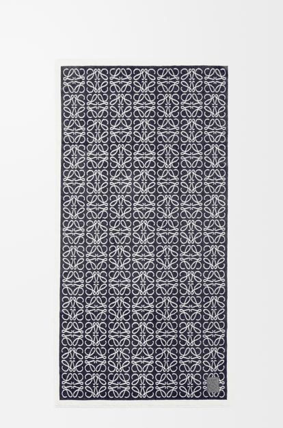 LOEWE Anagram towel in cotton Navy Blue