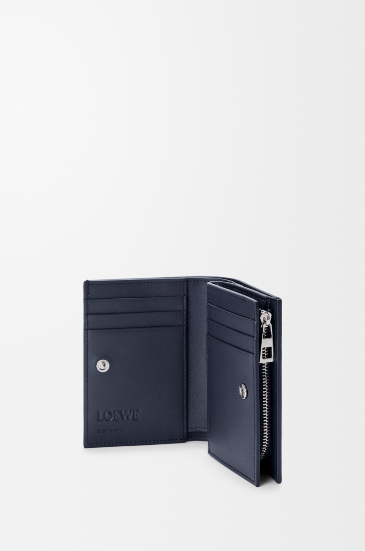 LOEWE Anagram compact wallet in pebble grained calfskin Deep Navy