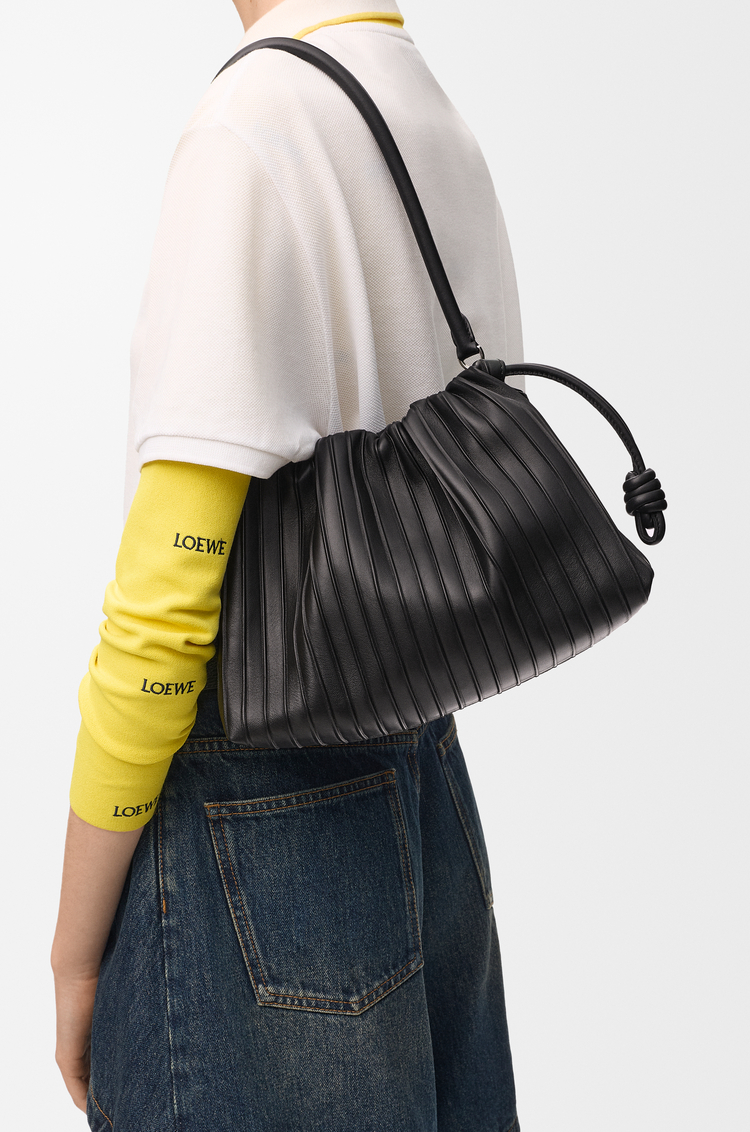 LOEWE Medium Flamenco Pleats purse in nappa lambskin Black