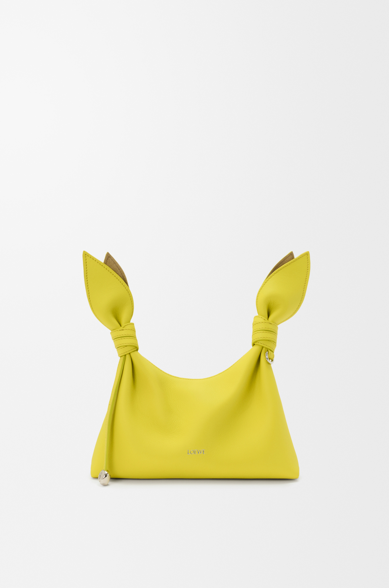LOEWE Mini Scarf Tasche aus glattem Kalbsleder Zitrone