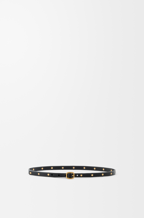 LOEWE Cintura morbida arrotondata in pelle di vitello classica Nero/Oro