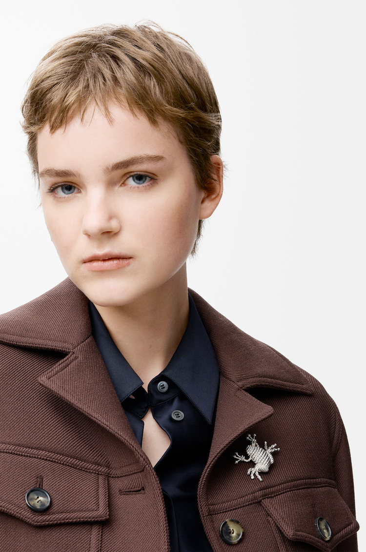 LOEWE Broche grenouille Argent