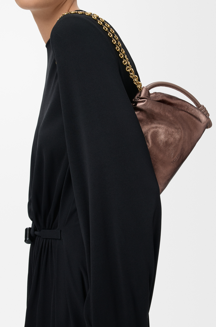 LOEWE Mini Flamenco purse in moiré printed calfskin Bronze