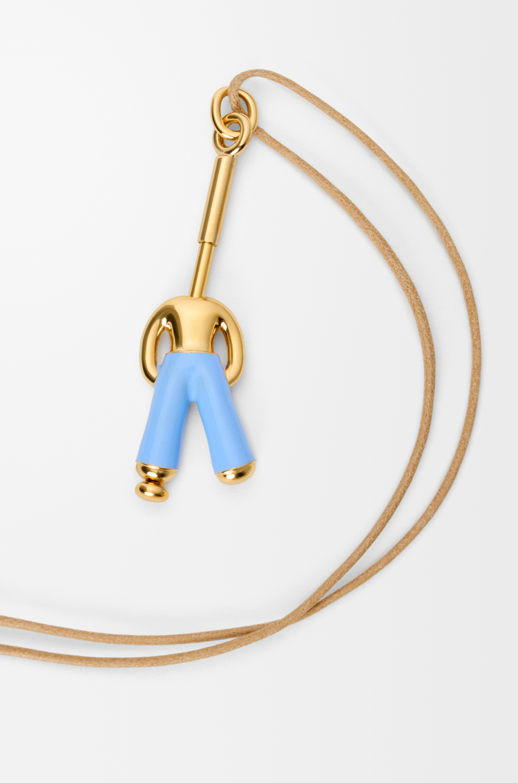 LOEWE スタンディング アクロバット ネックレス（スターリングシルバー&エナメル） Gold/Blue