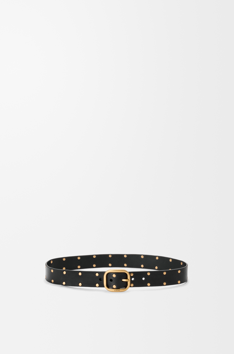 LOEWE Rounded soft belt in classic calfskin Black/Gold