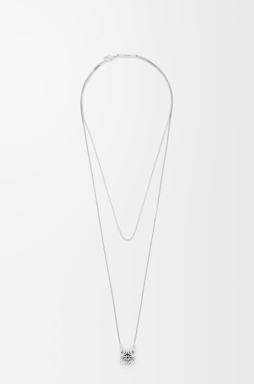 LOEWE Anagram Bombé Halskette aus Sterlingsilber Silber