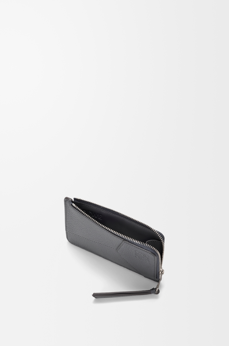LOEWE Portacarte con portamonete Puzzle in morbida pelle di vitello granata Blu Grigio