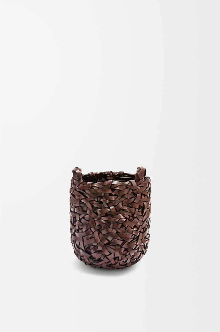 LOEWE 小号牛皮革 Nest Basket 手袋 栗棕色
