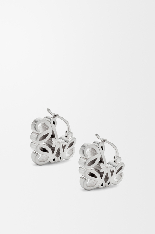 LOEWE Anagram Bombé hoop earrings in sterling silver Silver