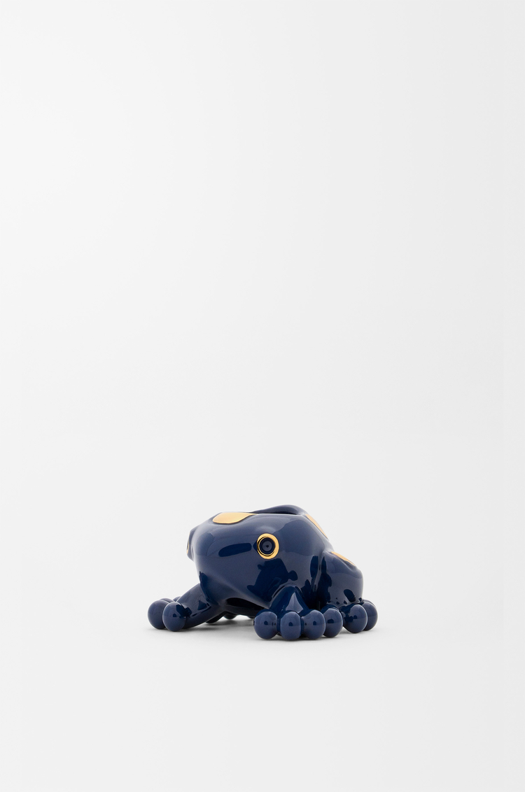 LOEWE Dado Frog Azul Marino/Dorado