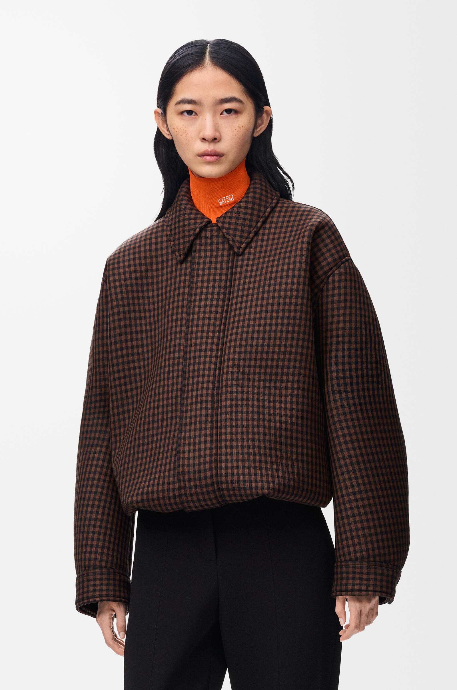 LOEWE Drawstring jacket in wool Brown/Black