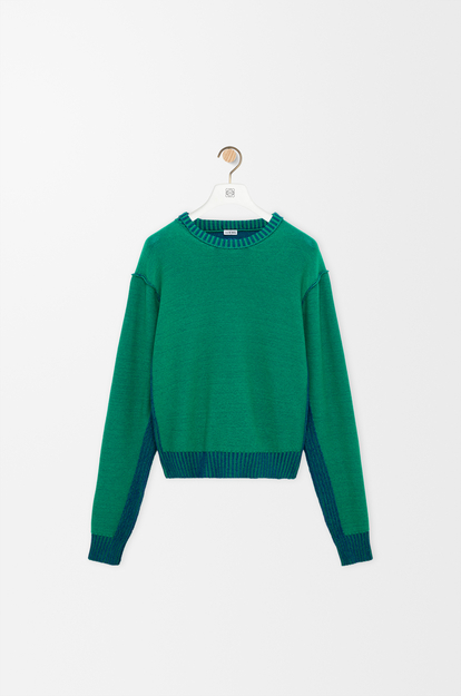 LOEWE Sweater in cotton and wool Green/Blue