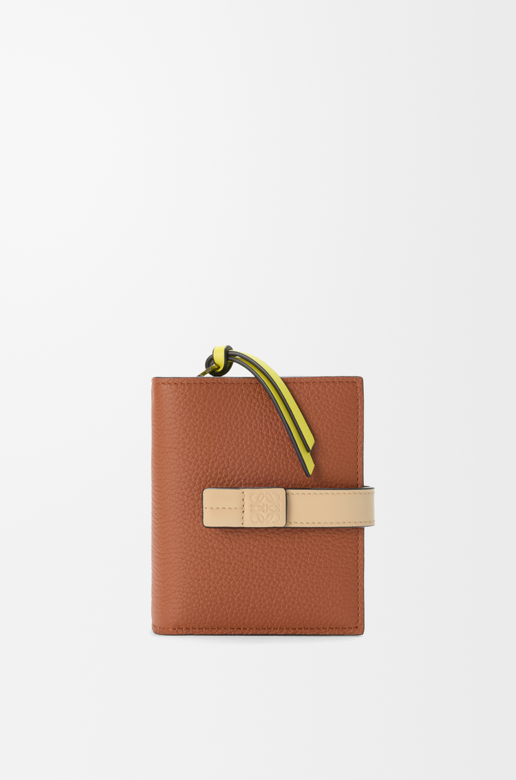 LOEWE Compact zip wallet in soft grained calfskin Squirrel/Beige