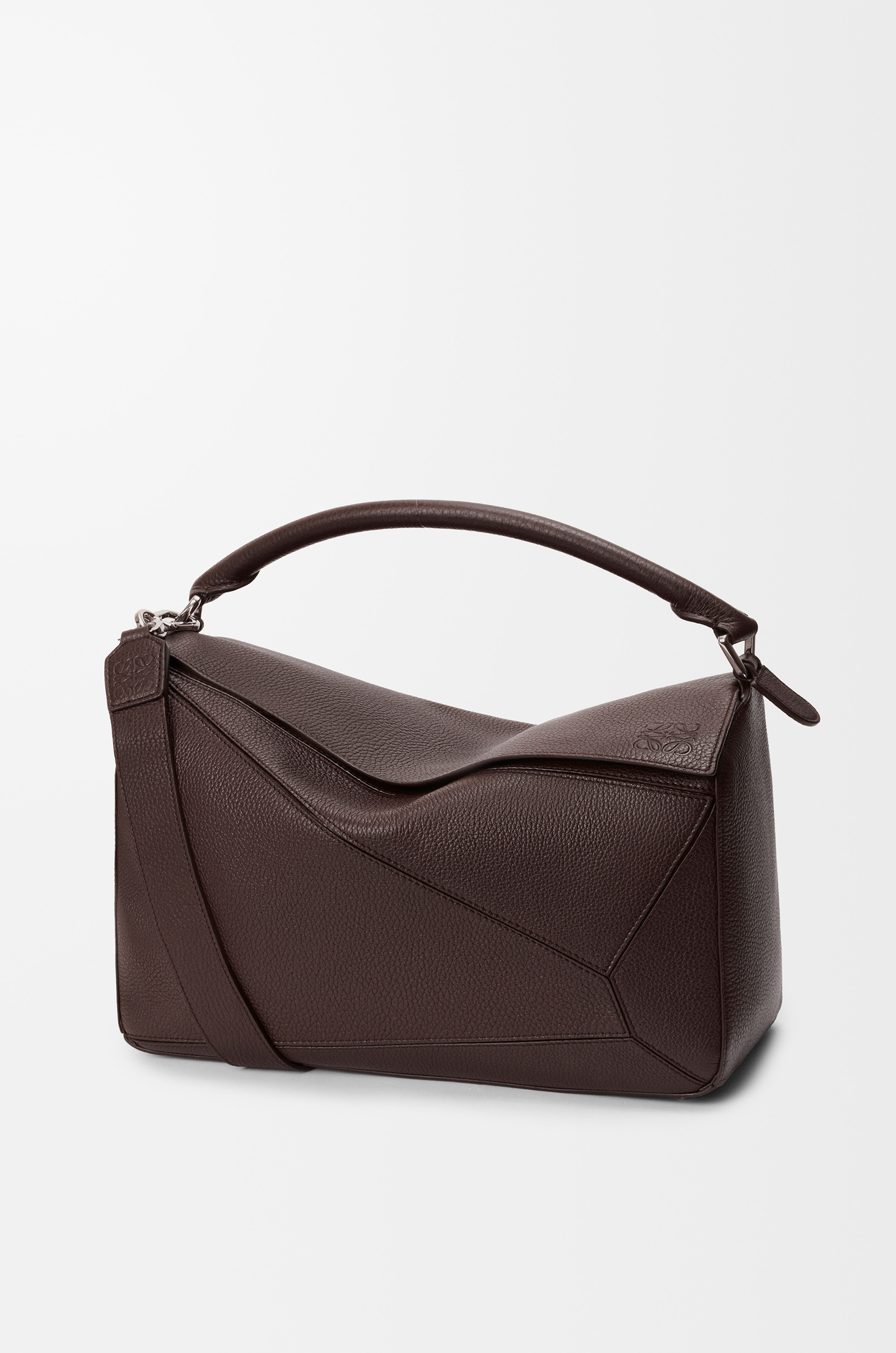LOEWE Large Puzzle bag in supple grained calfskin Chocolate