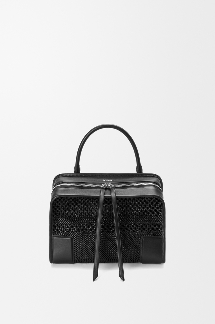 LOEWE 미디엄 아마조나 180 백 - 우븐 카프스킨 블랙