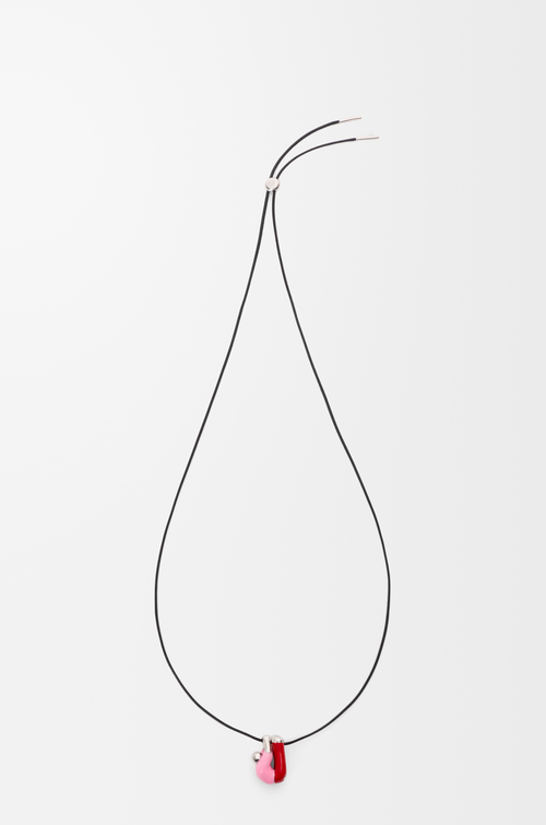 LOEWE Collana Hanging Acrobat in argento sterling e smalto Argento/Rosso