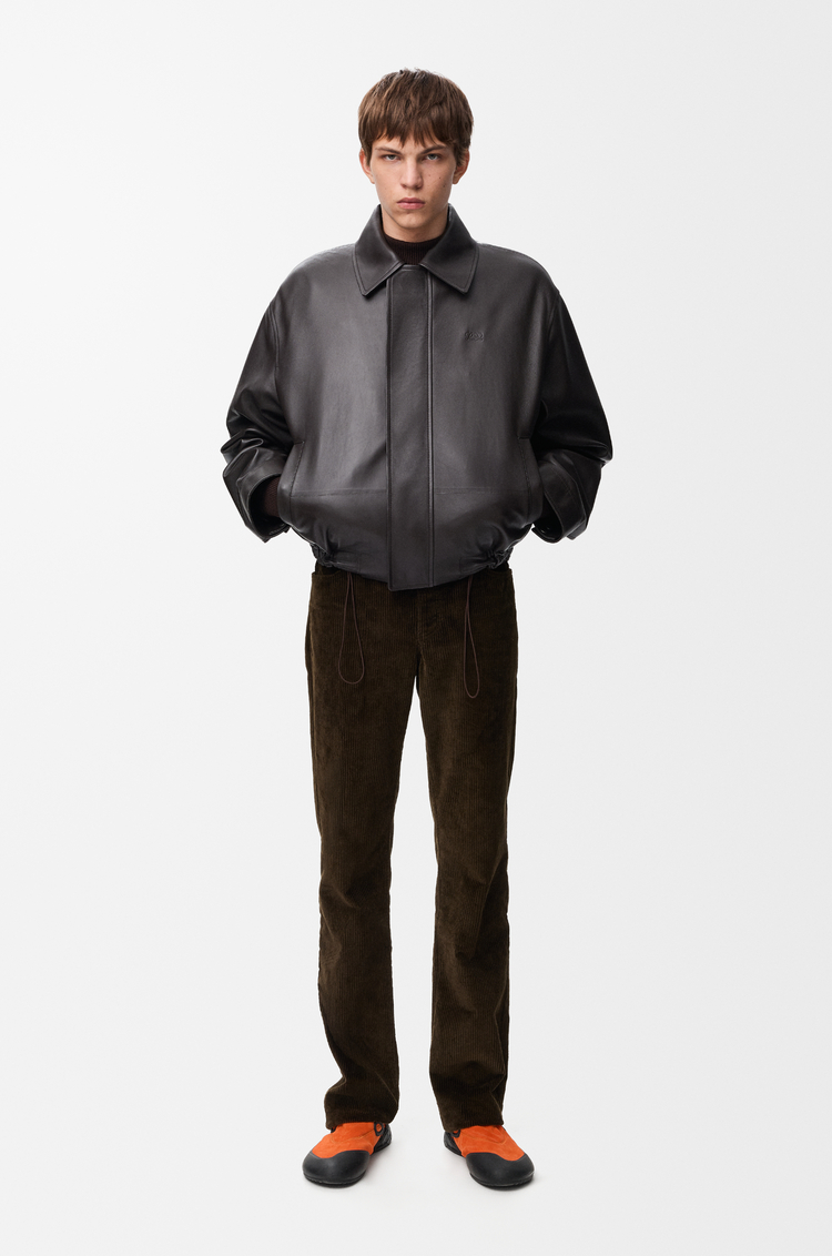 LOEWE Jacke mit neuen Proportionen aus Nappa-Lammleder Dunkelbraun