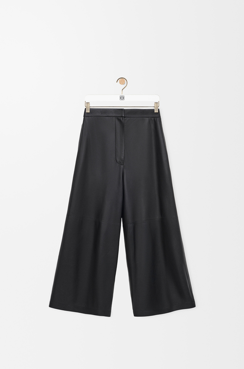 LOEWE Pantaloni crop in nappa di agnello Nero
