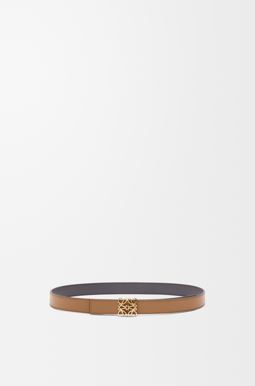 LOEWE Cintura reversibile Anagram Bombé in pelle di vitello liscia Moca/Ardesia