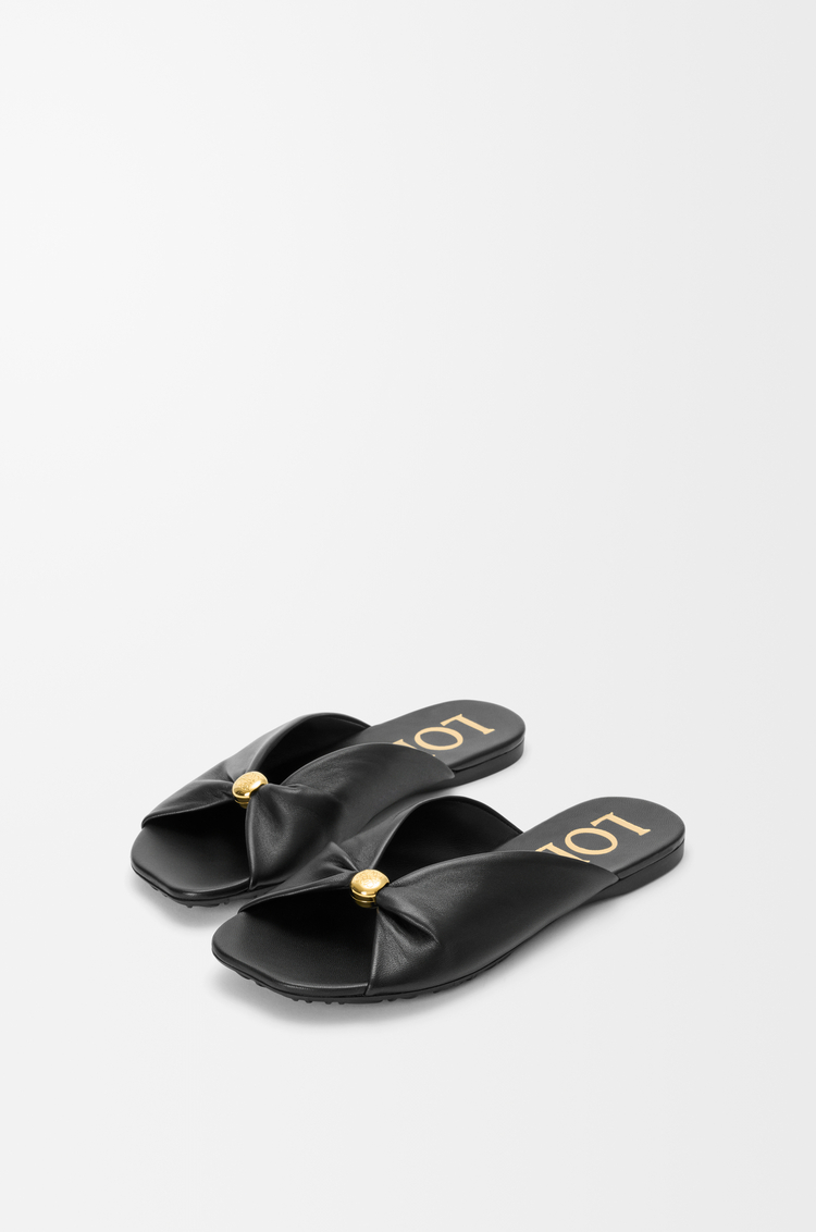 LOEWE Pebble Soft slide in nappa lambskin Black