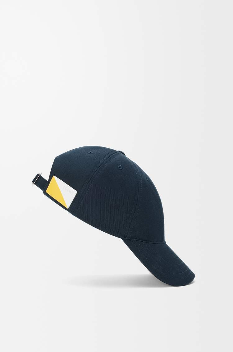 LOEWE Flag patch cap in cotton Deep Navy