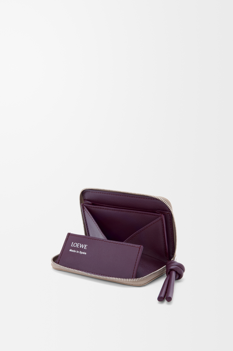 LOEWE Zipped coin purse in shiny nappa calfskin Clay/Plum
