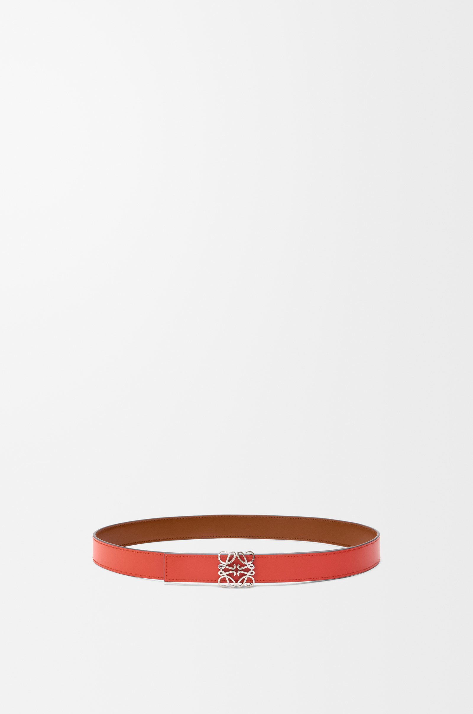 LOEWE Reversible Anagram Bombé belt in smooth calfskin Squirrel/Sunrise Orange
