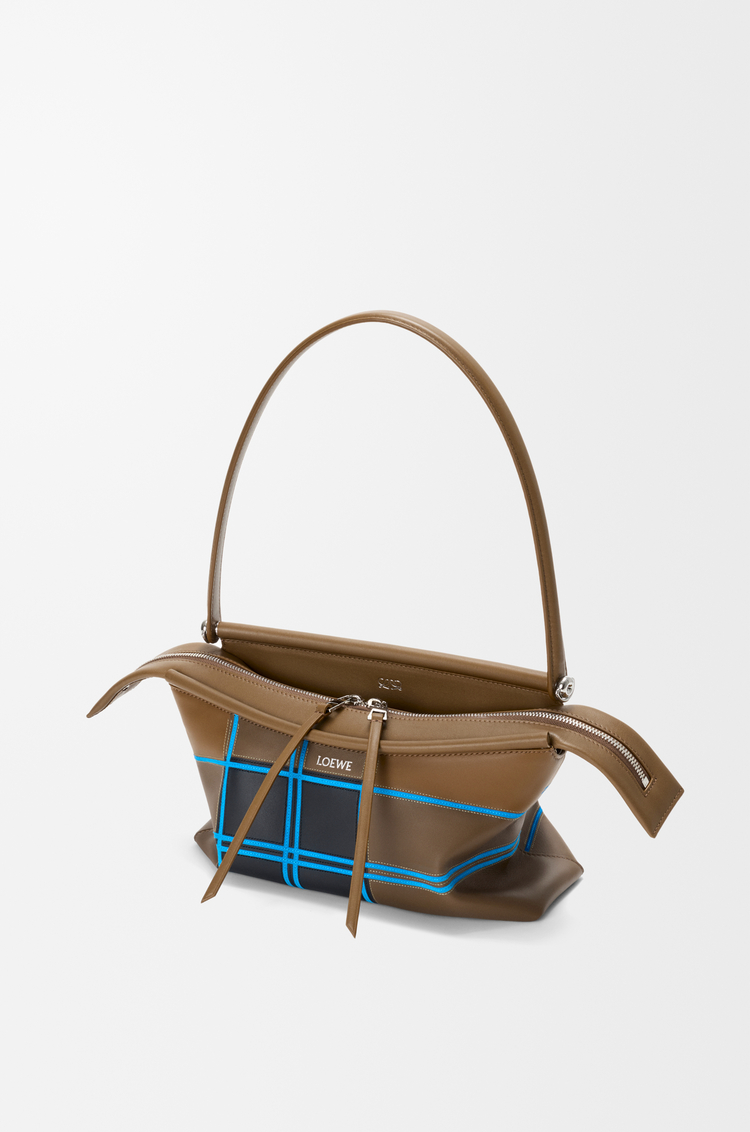 LOEWE Small Whisker bag in check intarsio Brownish Green/Multicolor