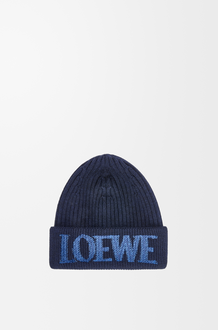 LOEWE Bonnet LOEWE en laine Bleu Marine