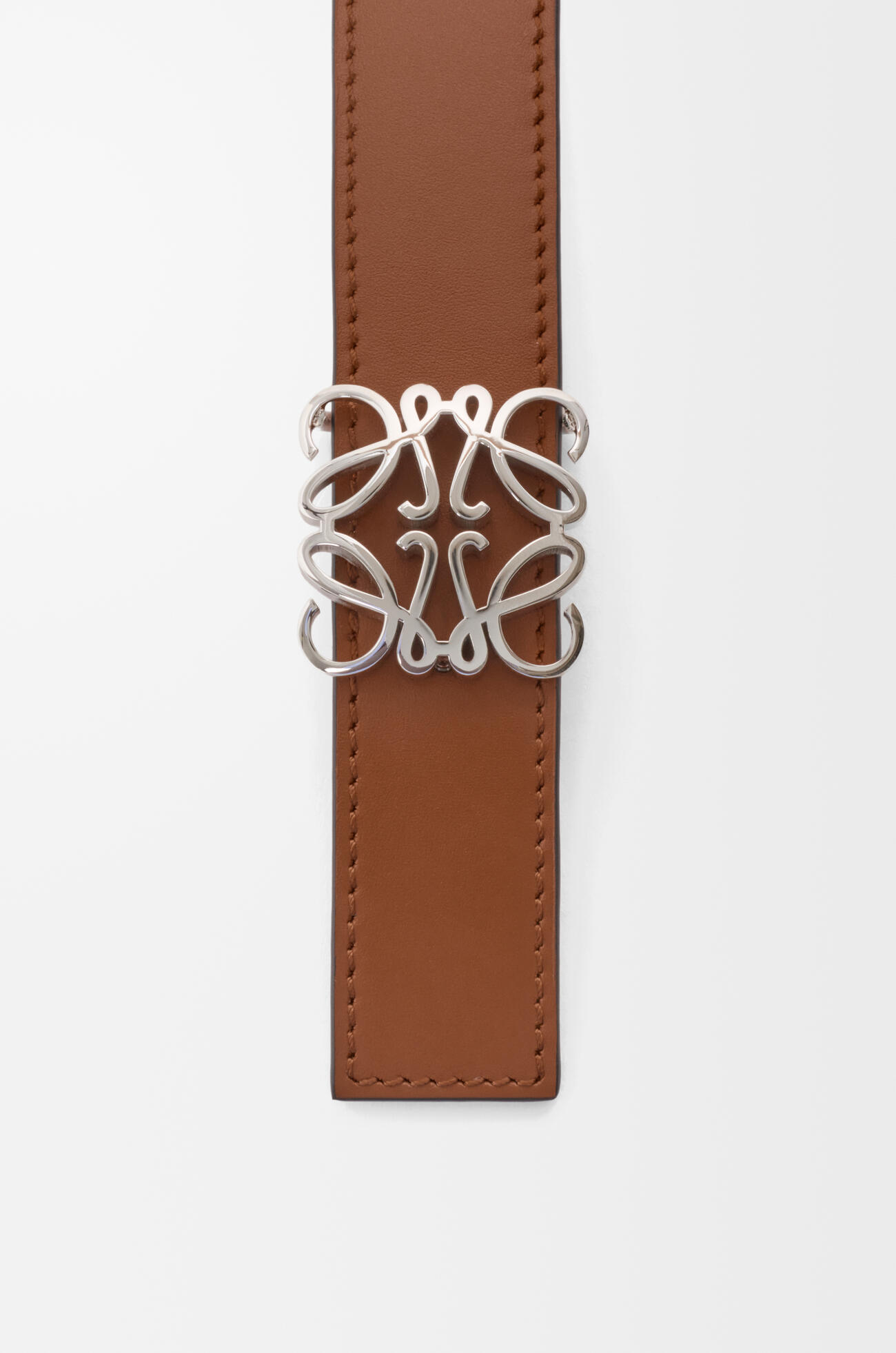 LOEWE Reversible Anagram Bombé belt in smooth calfskin Squirrel/Sunrise Orange