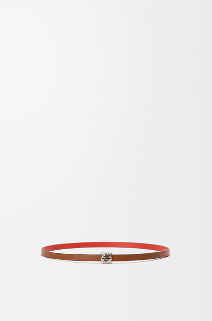 LOEWE Reversible Anagram Bombé belt in smooth calfskin Squirrel/Sunrise Orange
