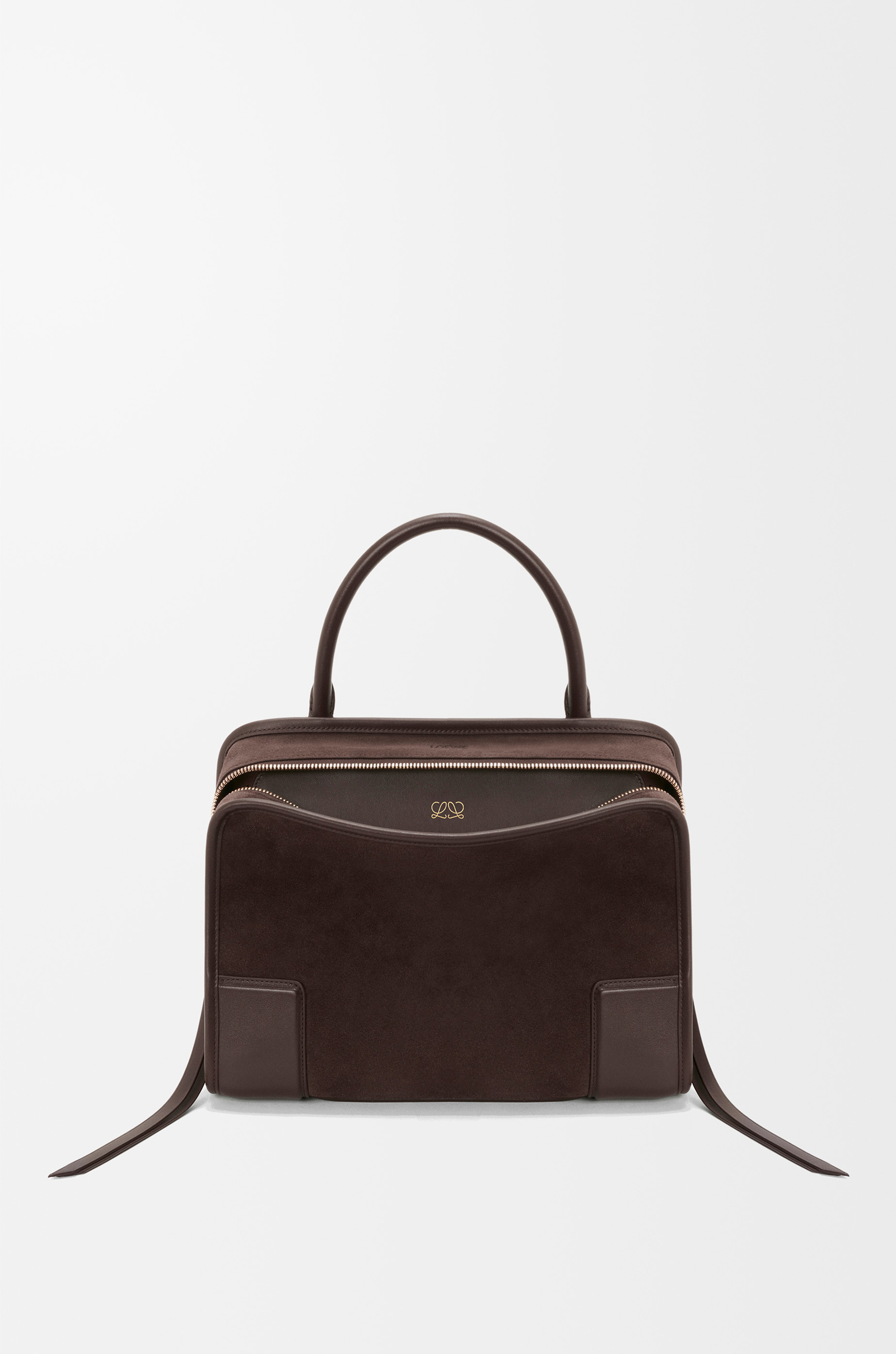 LOEWE Medium Amazona 180 bag in suede Dark Chestnut