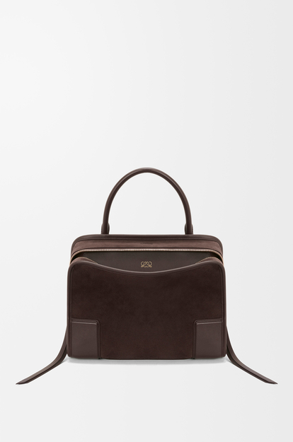 LOEWE Medium Amazona 180 bag in suede Dark Chestnut
