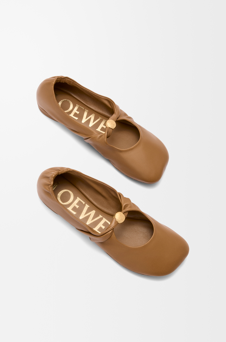 LOEWE Pebble Soft ballerina in nappa lambskin Oak