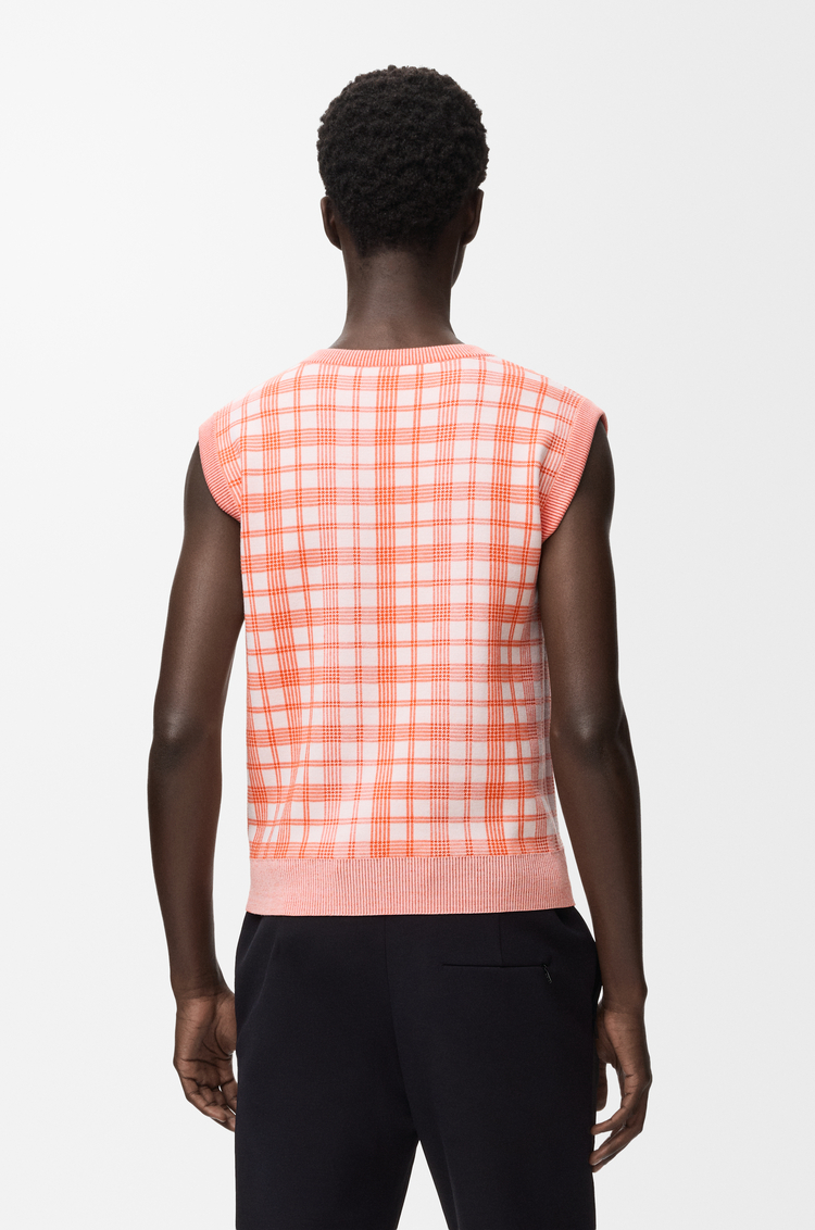 LOEWE Pull sans manches en laine Blanc/Orange