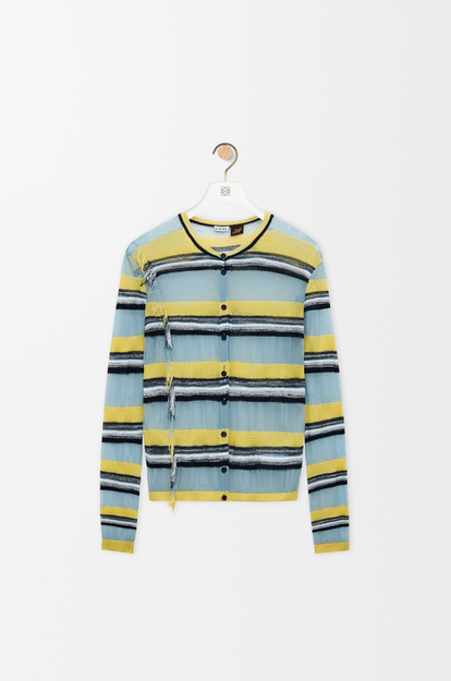 LOEWE Cardigan in viscose and cotton blend Blue/Multicolor