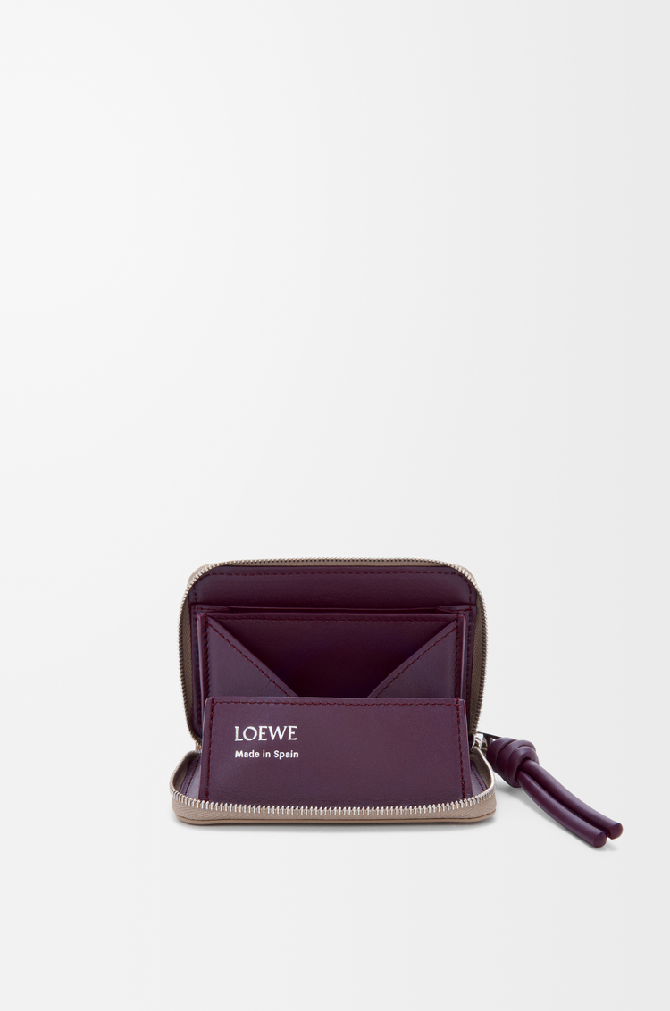 LOEWE Zipped coin purse in shiny nappa calfskin Clay/Plum