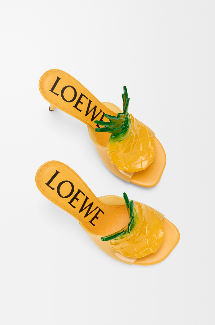 LOEWE Sandali Petal Pineapple in PVC Giallo Ananas