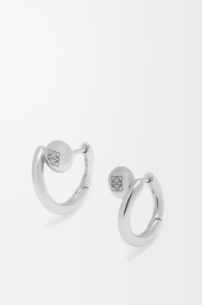 LOEWE Minipendientes de aro Anagram Pebble en plata de ley Plata