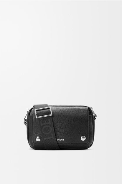 LOEWE Small Pebble messenger bag in supple grained calfskin Black