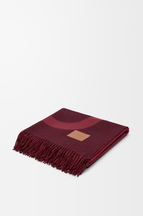 LOEWE Coperta in lana e cashmere Bordeaux/Mogano