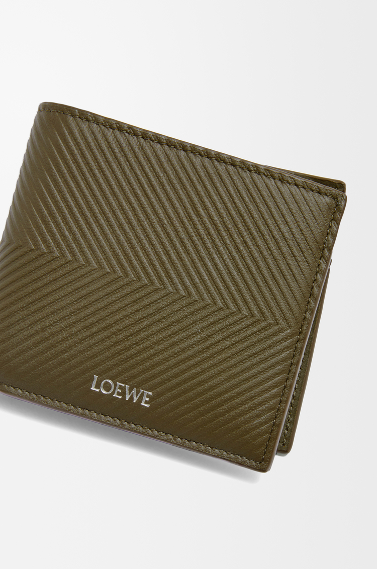 LOEWE Bifold coin wallet in textured classic calfskin Dark Khaki