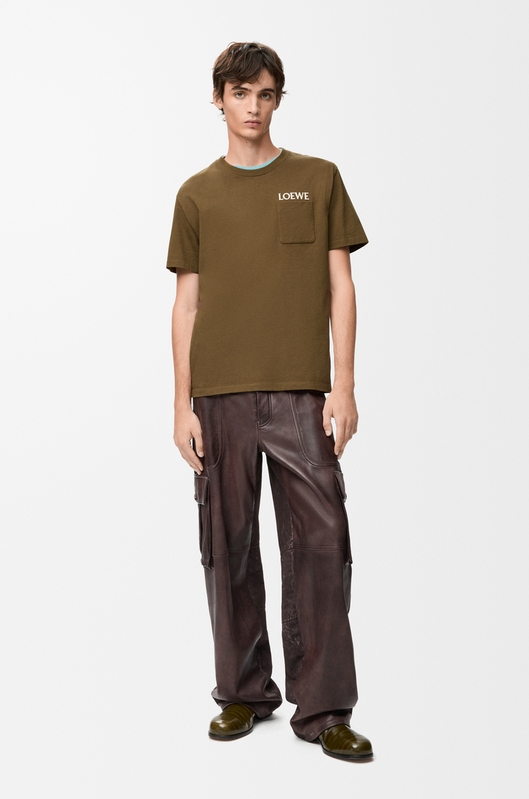 LOEWE Camiseta de corte holgado en algodón Verde Caqui