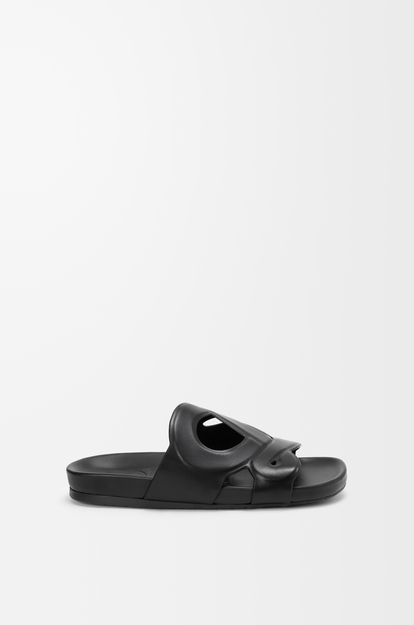 LOEWE Ease Monogram slide in vegetable-tanned calfskin Black