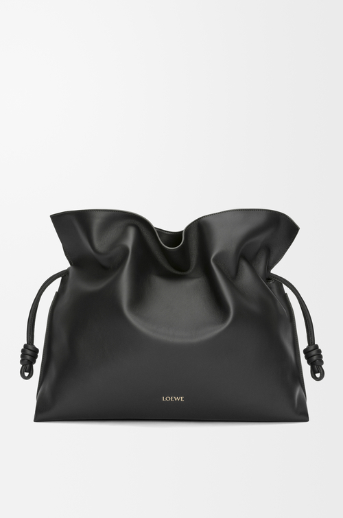LOEWE Borsa Flamenco Clutch XL in nappa di vitello Nero