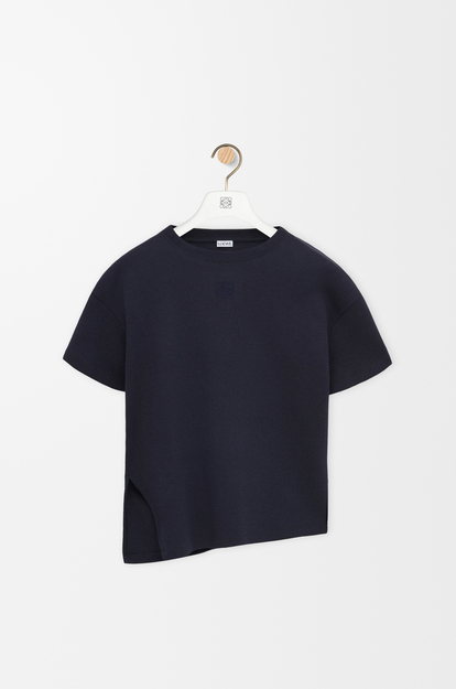 LOEWE Asymmetric t-shirt in cotton blend Dark Navy