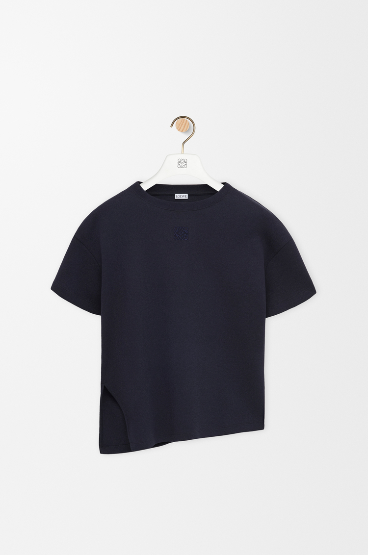 LOEWE Asymmetric t-shirt in cotton blend Dark Navy