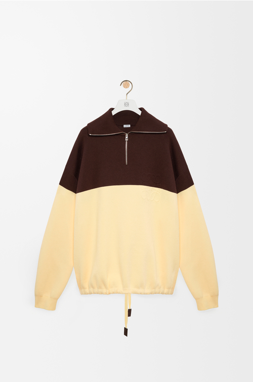 LOEWE Sweater in cotton blend Marrón/Amarillo