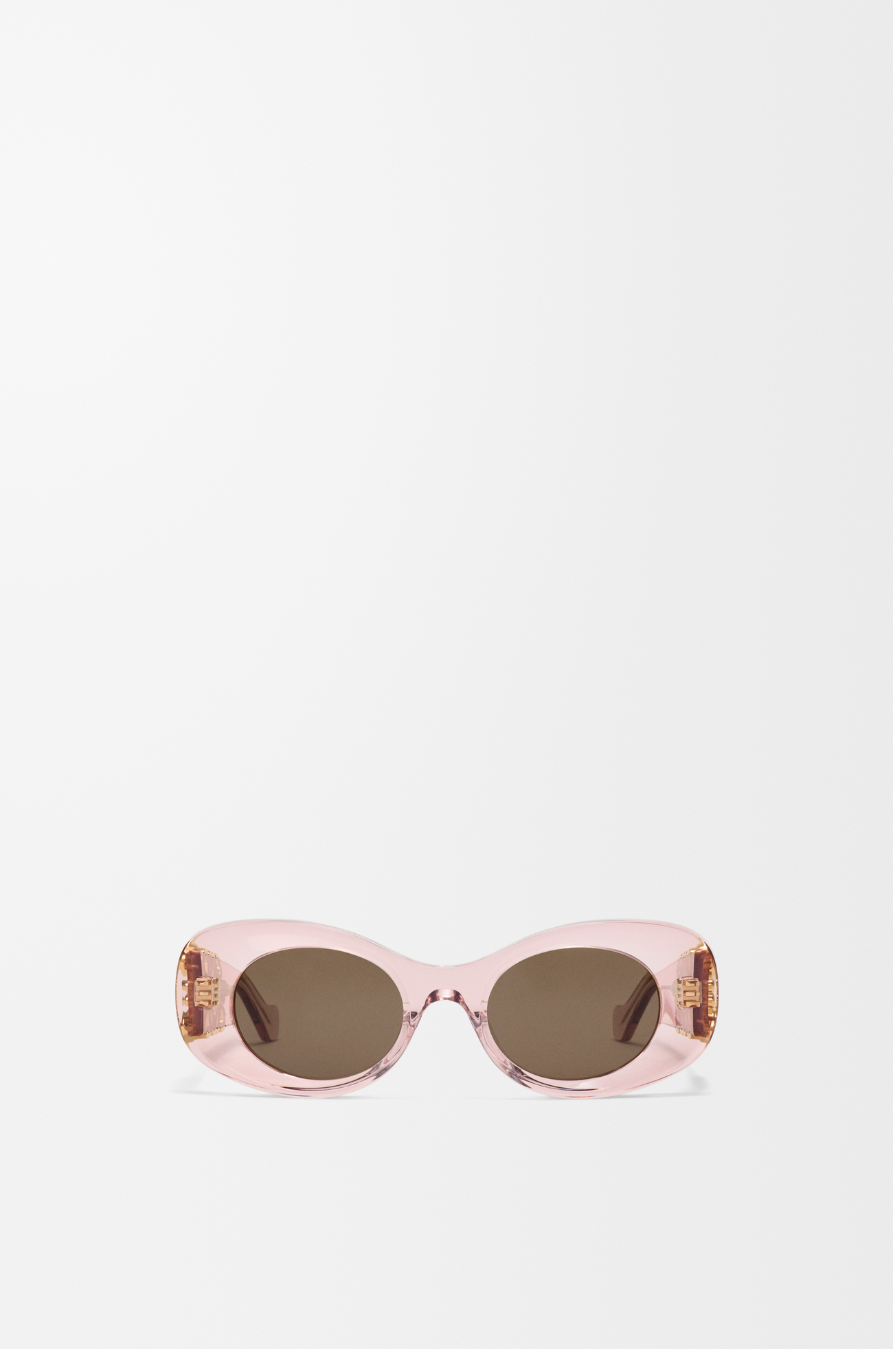 LOEWE Occhiali da sole ovali Beveled con motivo Anagram maxi Transparent Antique Rose